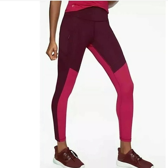 Athleta All In Structure 7/8 Colorblock Leggings - Picture 1 of 13